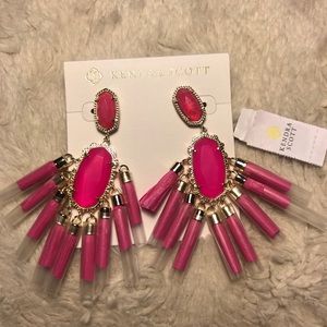 Kendra Scott Kristen pink agate Errings